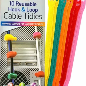 10 Pcs Reusable Hook & Loop CABLE Organiser TIES Colour Coded Tidy Wraps Straps